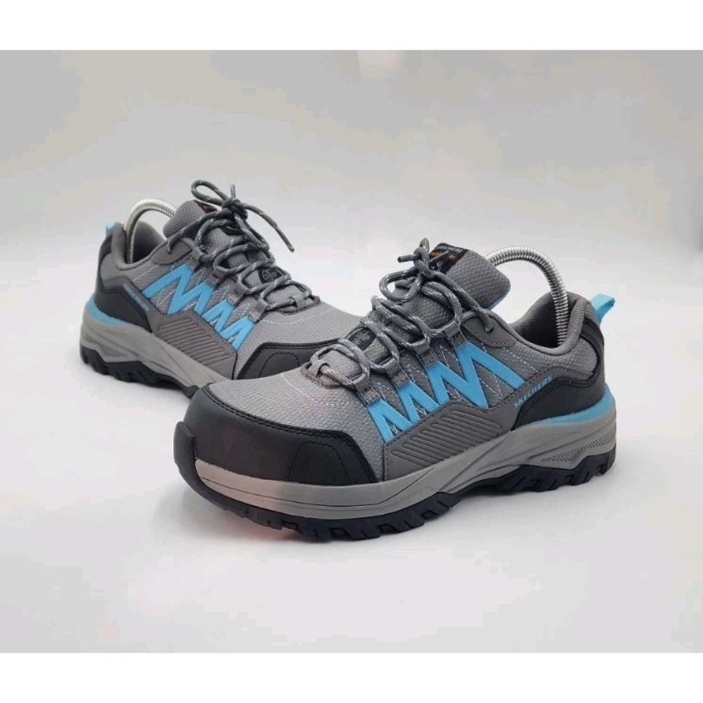Skechers Premier Series Work Shoes Mens 8.5 Slip Resistant EH Gray Blue